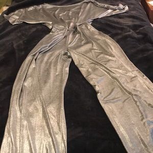 Hang Loose Metallic Silver Romper Size L